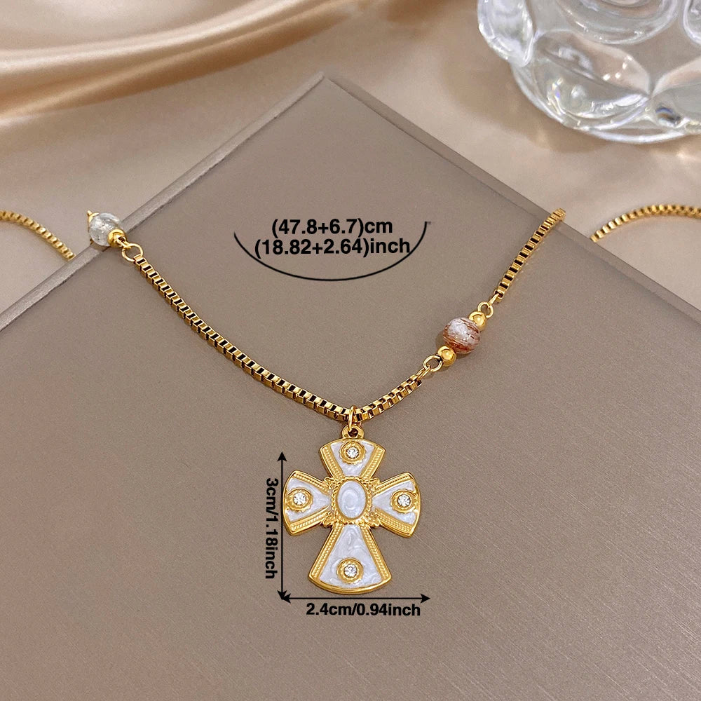 Collar de acero inoxidable con colgante geométrico para mujer